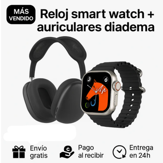 RELOJ SMART WATCH + AURICULARES